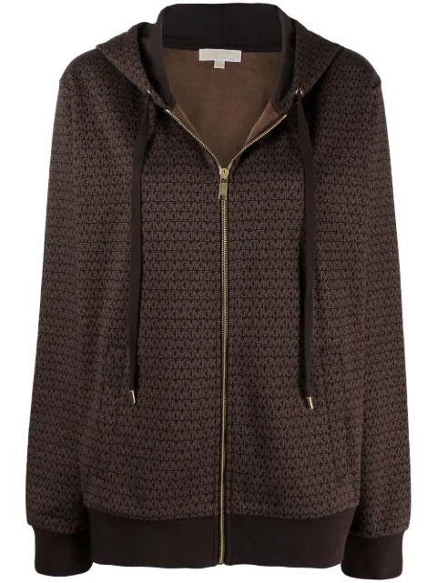 Michael Kors monogram-print zip-up hoodie