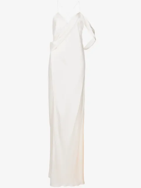 Michelle Mason silk wrap floor-length gown