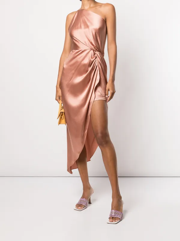 michelle mason twist knot midi dress