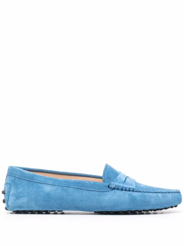 Tod’s Aqua Blue Suede Gommini Driving Moccasin Shoes Gommino suede driving shoes in blue - Tods | Mytheresa main image 4