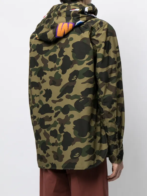 bape a bathing ape camo shark hooded coat jacket