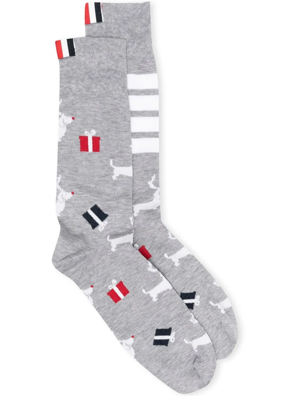 

Thom Browne 4-Bar stripe cotton socks - Grey