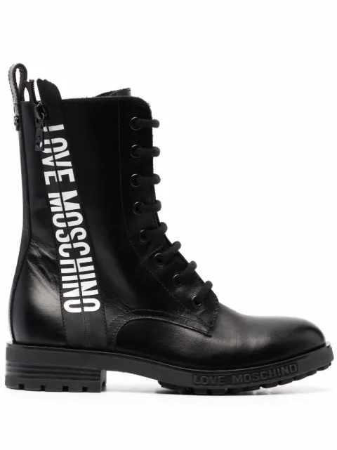 Love Moschino logo-tape ankle boots