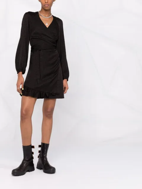 logo jacquard wrap dress for women 