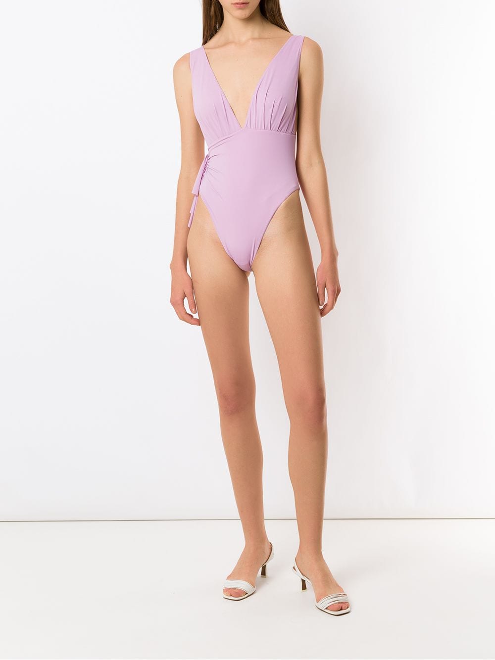 Shop Clube Bossa Unika High-leg Swimsuit In Violett