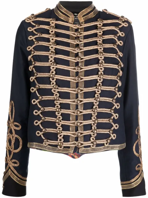Etro جاكيت عسكري بزينة مضفرة