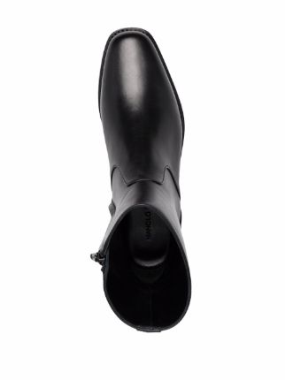 size-zip leather ankle boots展示图