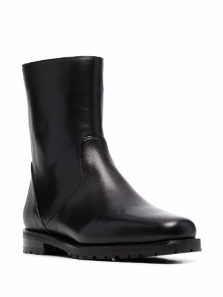 size-zip leather ankle boots展示图