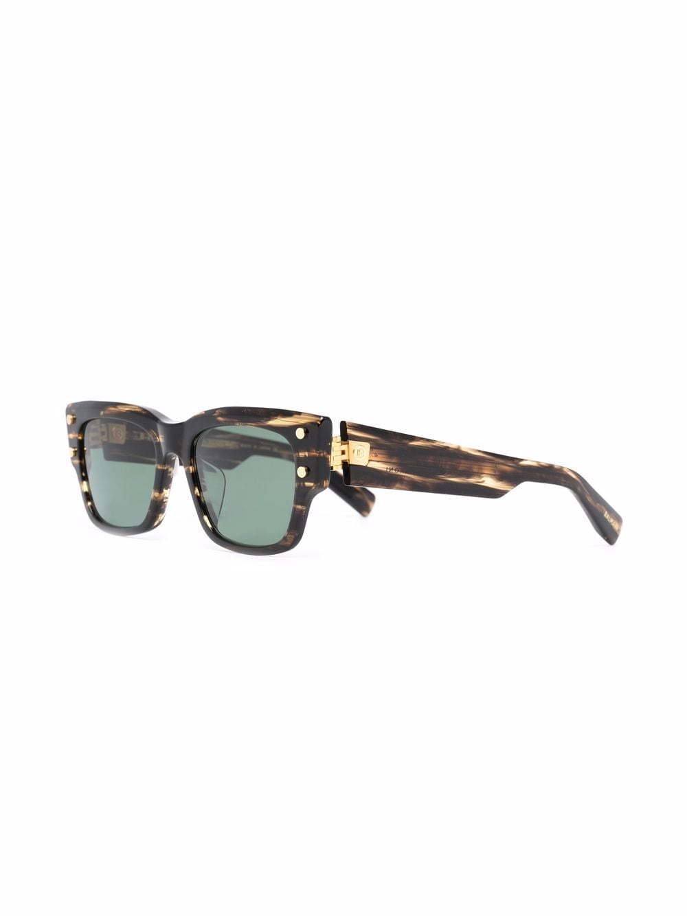 Shop Balmain Eyewear Marble-effect Sunglasses In Braun