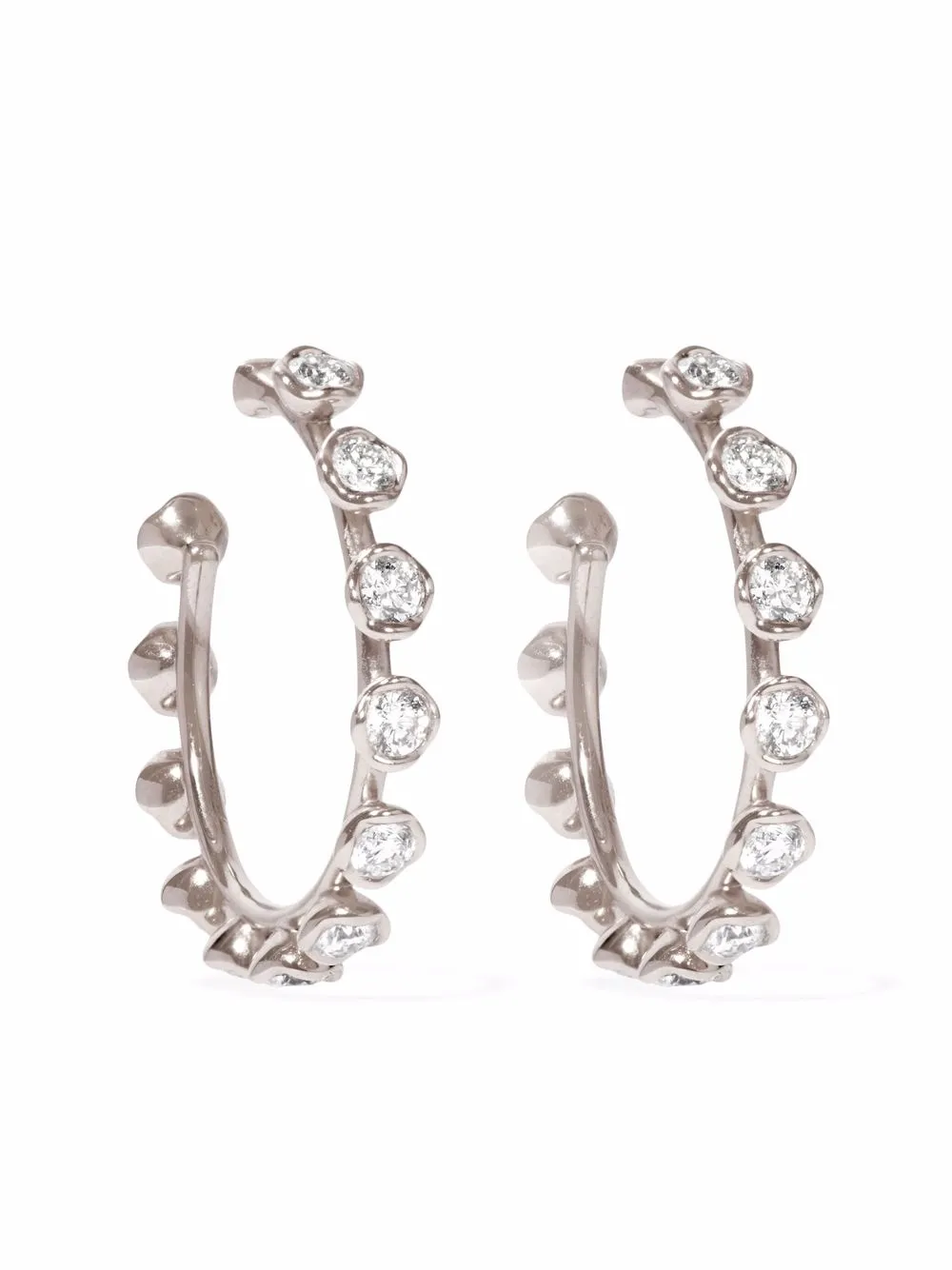 

Annoushka 18kt white gold Marguerite diamond hoop earrings - Silver