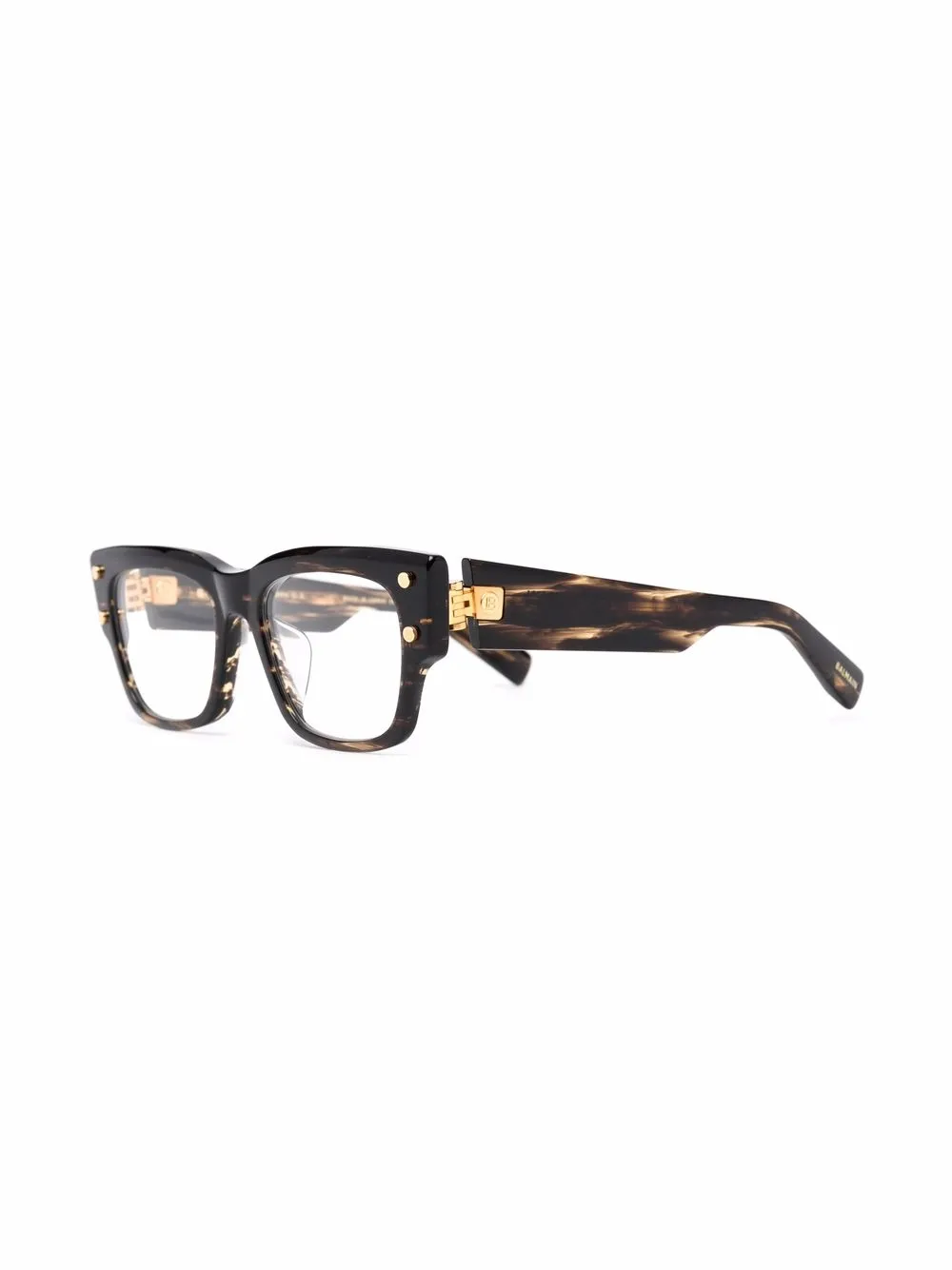 Balmain Eyewear Bril met rechthoekig montuur - Bruin