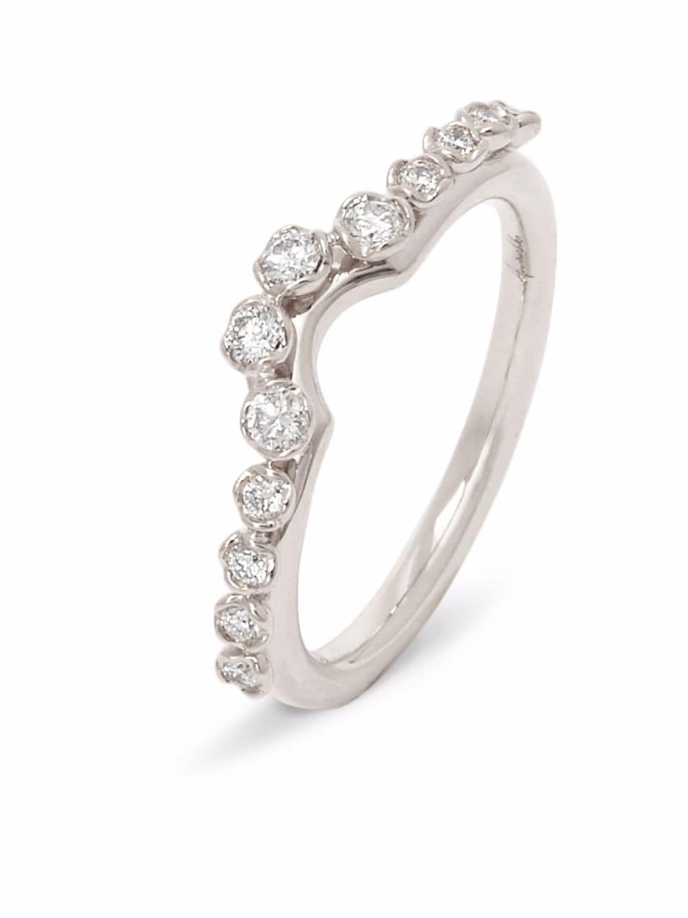 Shop Annoushka 18kt White Gold Marguerite Diamond Half Jacket Ring In Silver