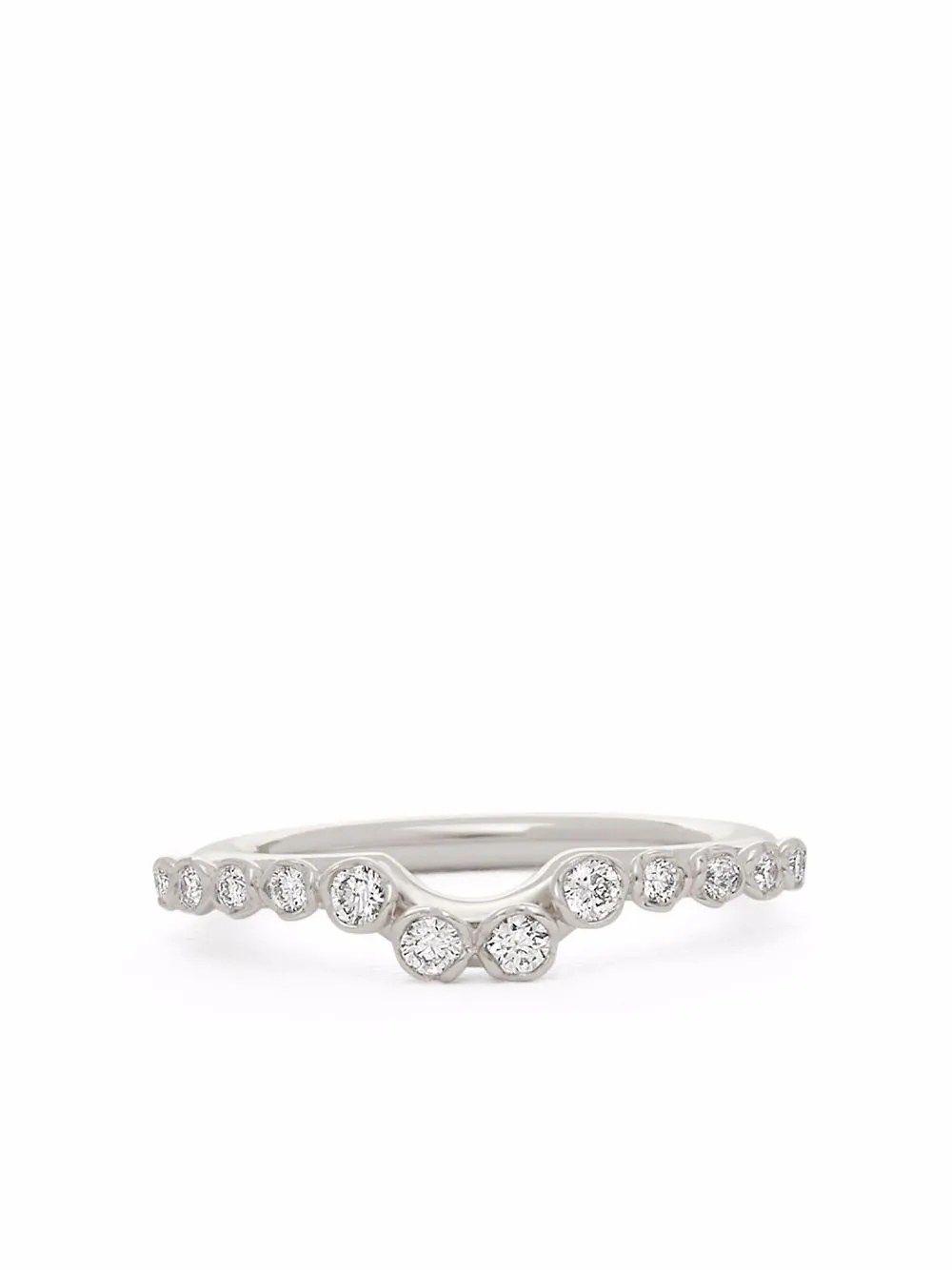 Shop Annoushka 18kt White Gold Marguerite Diamond Half Jacket Ring In Silver