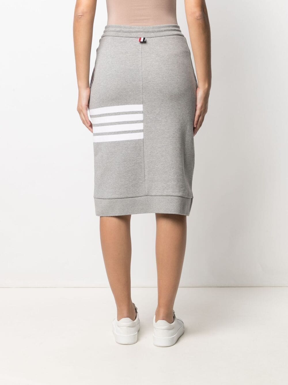 Shop Thom Browne Four-bar Midi Skirt In 055 Light Grey