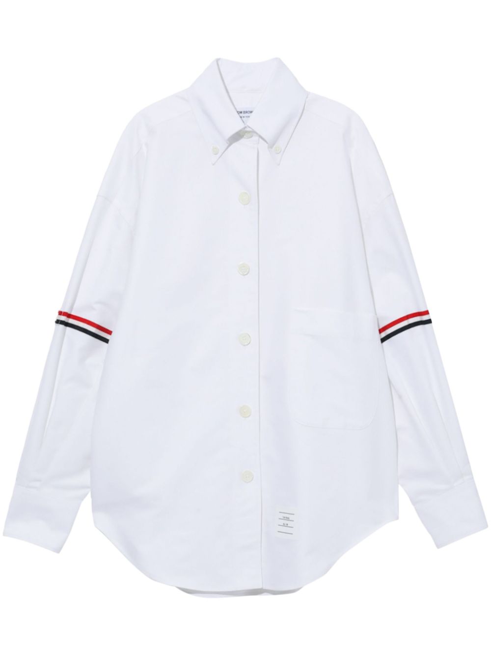 Thom Browne button-collar grosgrain armband shirt - White