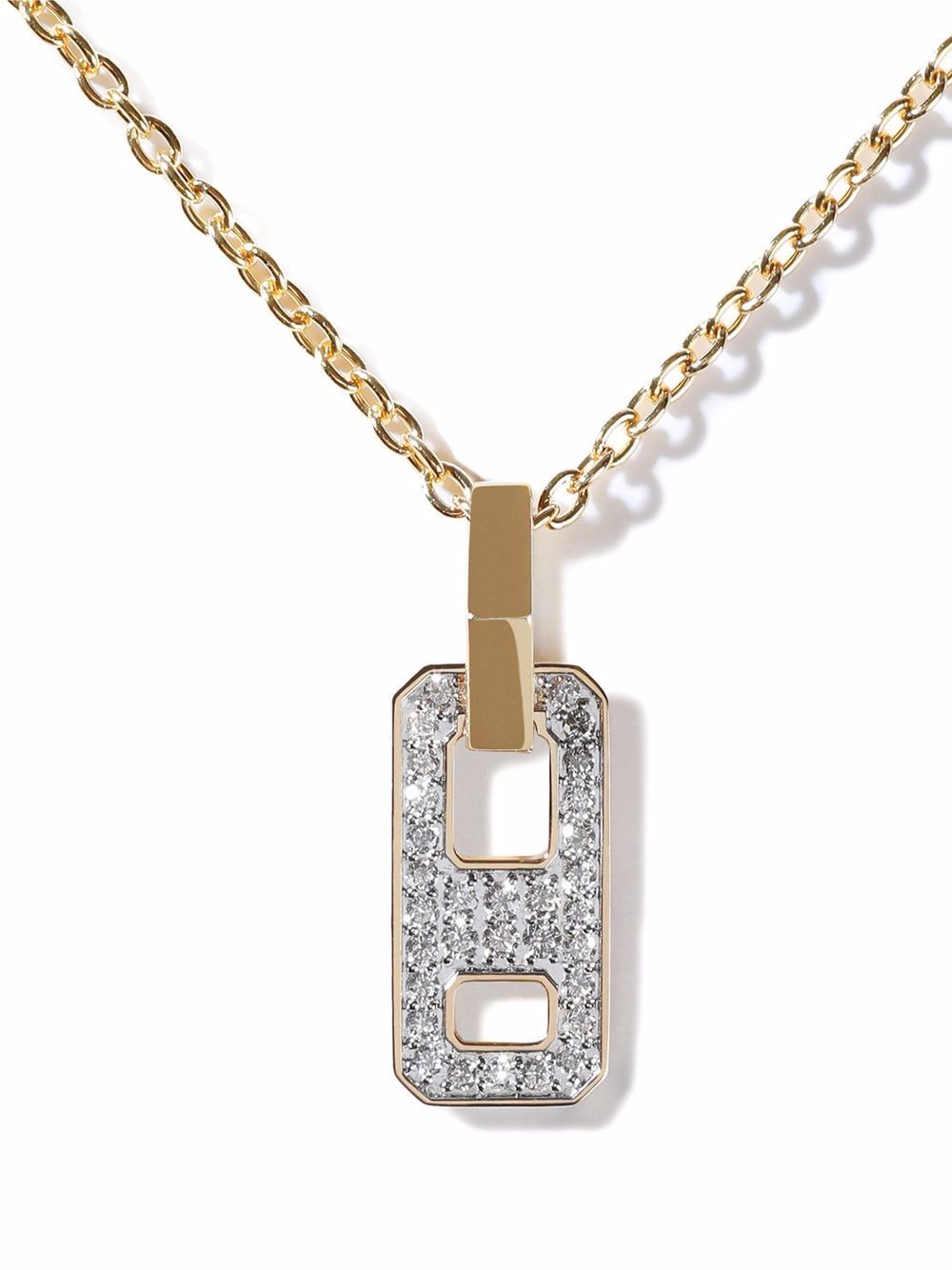 фото As29 18kt yellow gold dna mini pavé diamond necklace