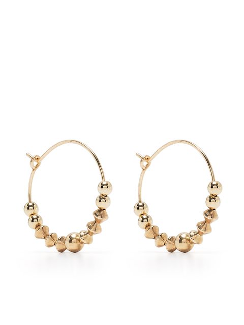 Petite Grand Iris beaded hoop earrings