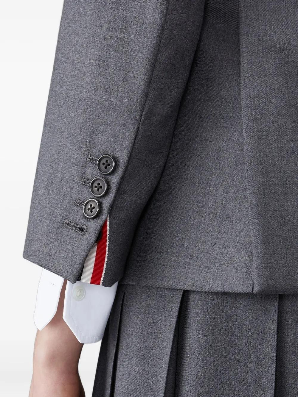 Thom Browne Pleated Wool Jacket In Gray