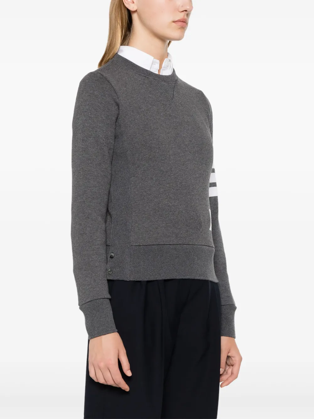 Thom Browne Loopback 4-bar Sweatshirt In Grey