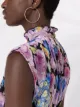 GANNI Plissierte Georgette-Bluse mit Blumen-Print