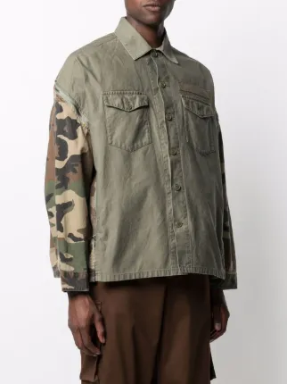 camouflage-print panelled shirt展示图