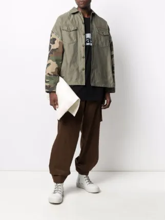 camouflage-print panelled shirt展示图