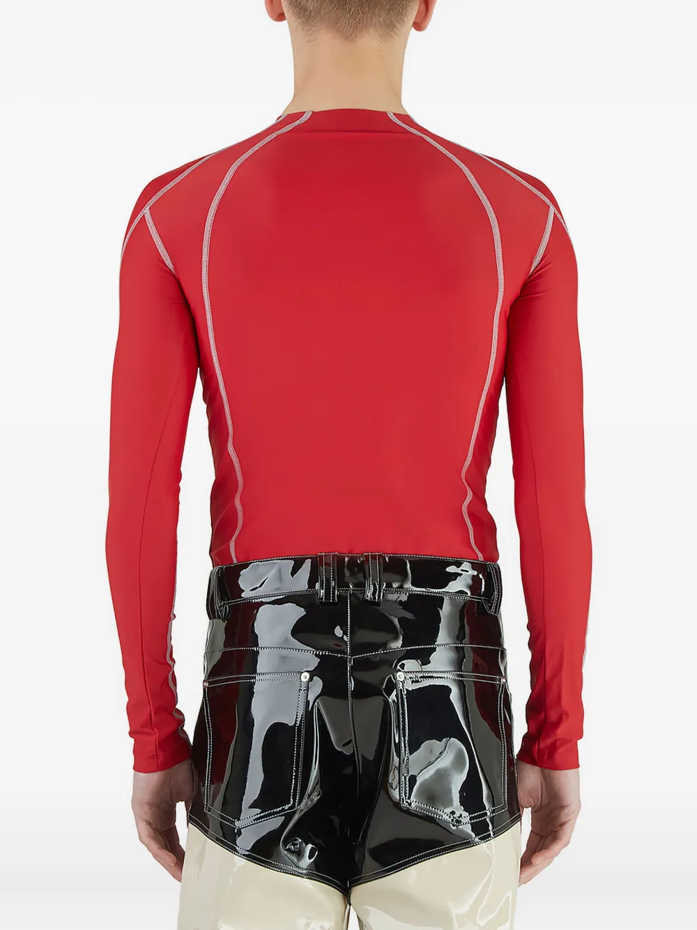 Gmbh Ande Zip-detail Long-sleeve T-shirt In Red