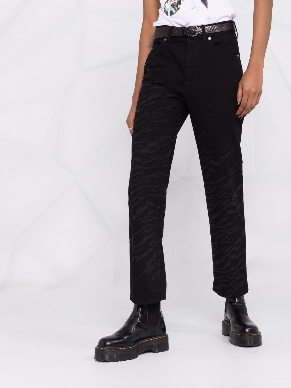 фото Just cavalli прямые укороченные джинсы с зебровым узором
