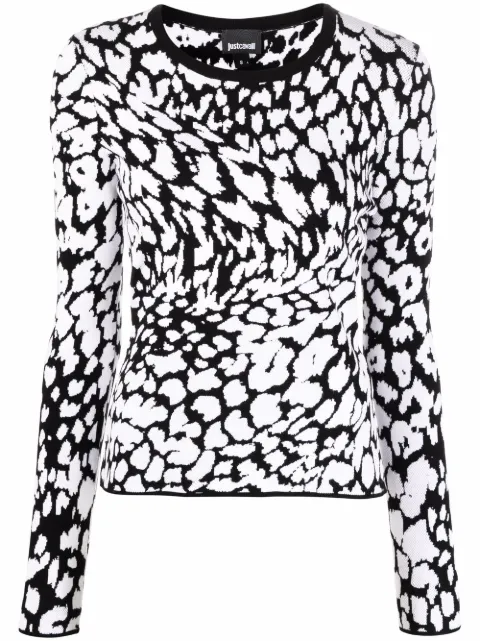 Just Cavalli animal-print knitted top