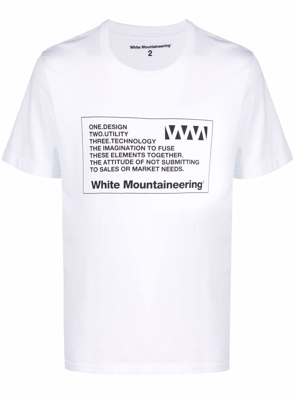 white mountaineering t-shirt à imprimé graphique - blanc