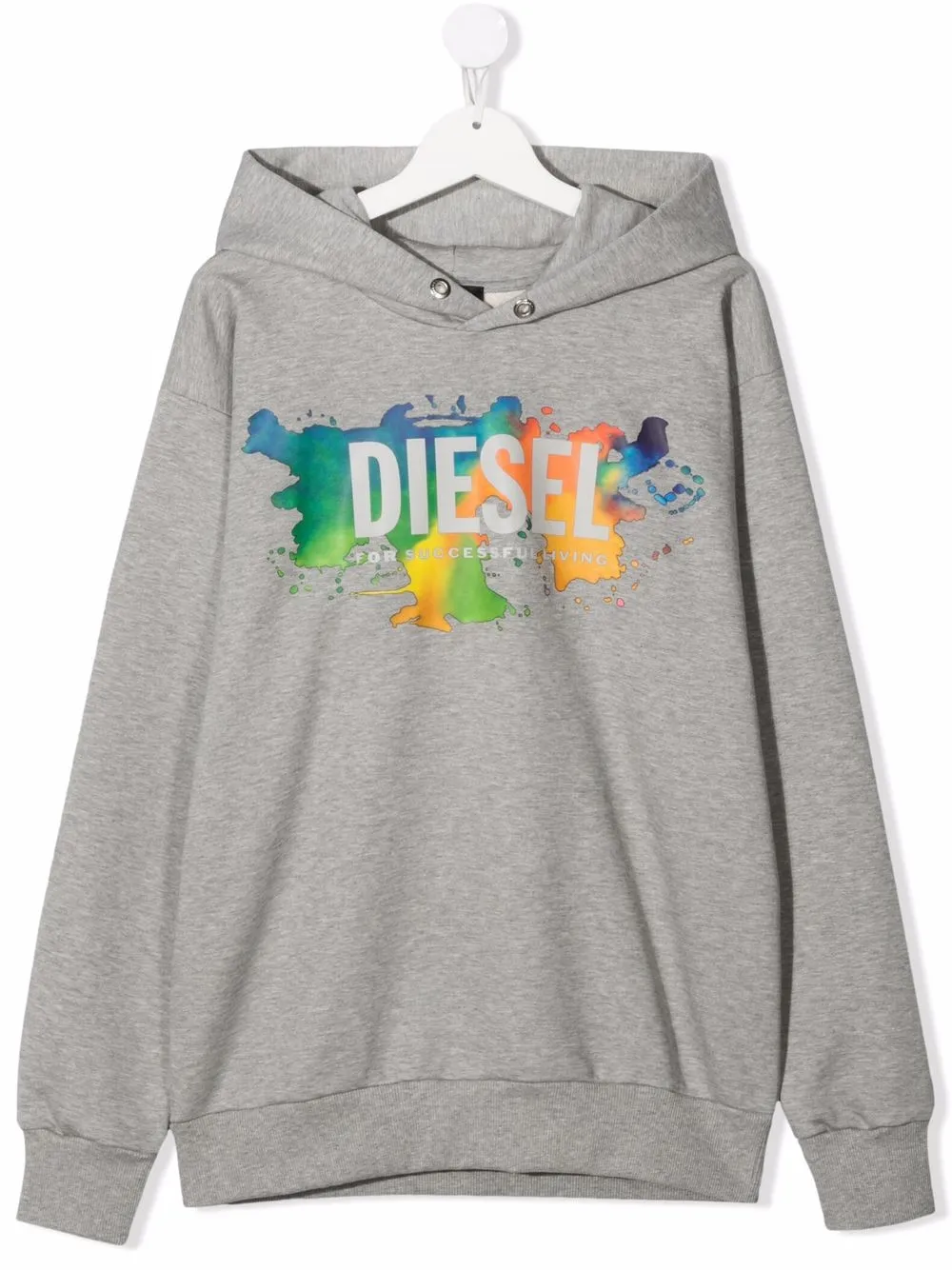 

Diesel Kids hoodie con logo estampado - Gris