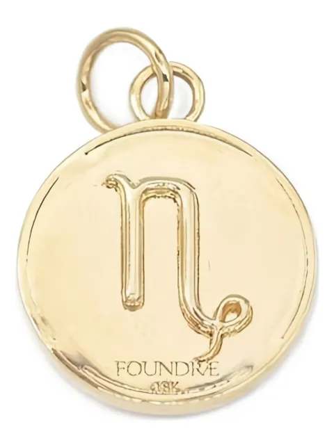Foundrae 18K yellow gold Baby Capricorn Medallion diamond pendant
