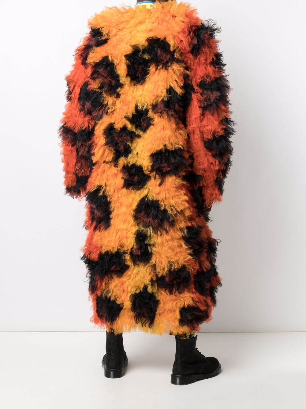 Shop Walter Van Beirendonck Leopard Faux-fur Coat In Orange