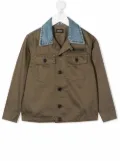 Diesel Kids chest logo-patch jacket - Green