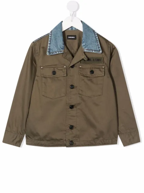 Diesel Kids chest logo-patch jacket