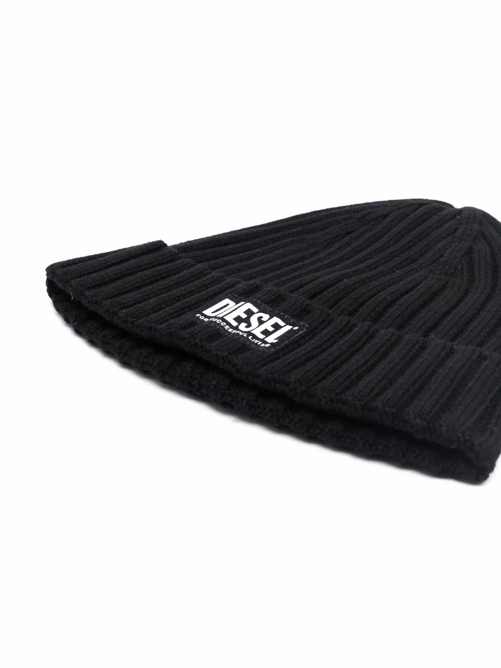 фото Diesel kids шапка бини в рубчик с нашивкой-логотипом