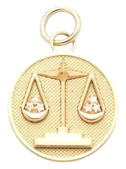 Foundrae 18K yellow gold Baby Libra Medallion diamond pendant
