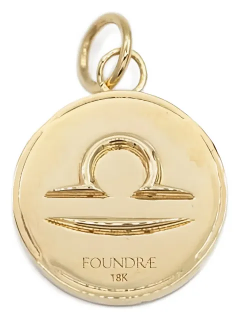 Foundrae 18K yellow gold Baby Libra Medallion diamond pendant
