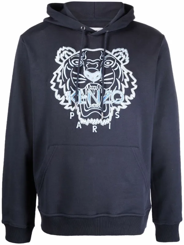 Shop Kenzo tiger logo hoodie with 