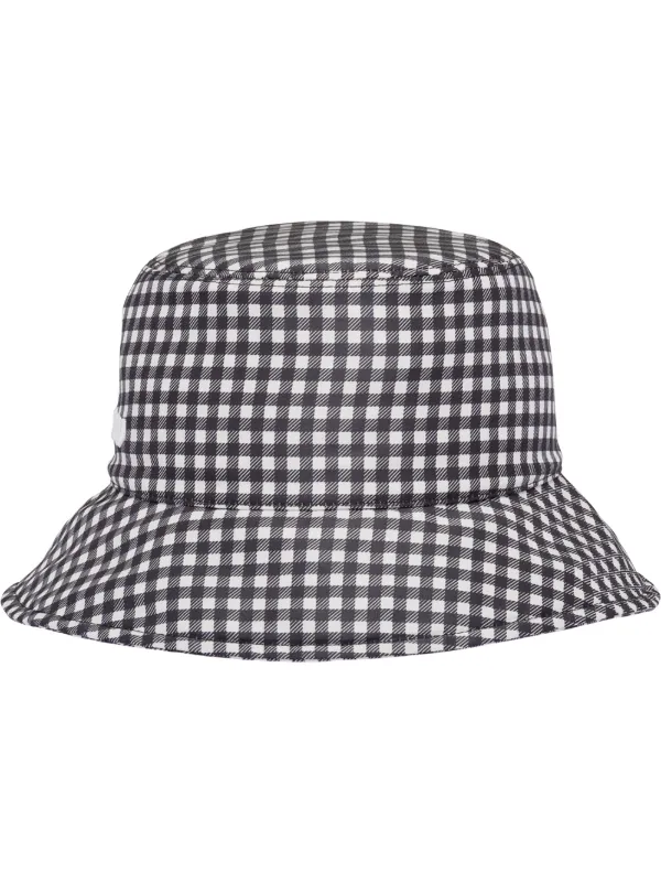 gingham-pattern bucket hat for women 