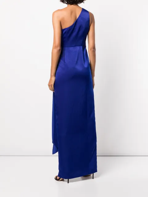 Shop Aidan Mattox one-shoulder satin gown with Express Delivery - FARFETCH