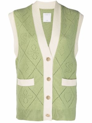 contrast trim geo pattern sweater vest