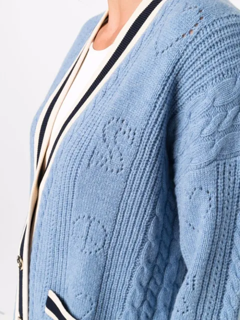 sandro lucas pointelle stitch cardigan