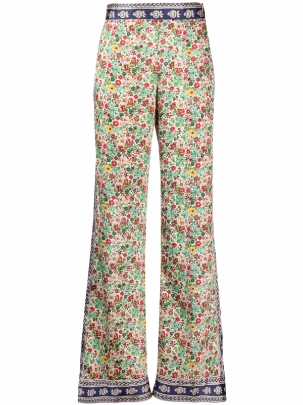 high waisted floral trousers