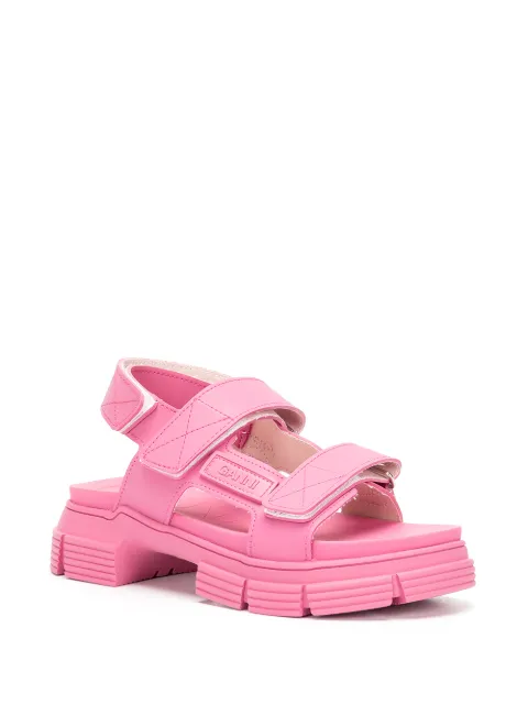 GANNI 40mm touch-strap Chunky Sole Sandals - Farfetch