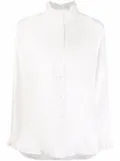 SANDRO Haby ruffle-detail silk blouse - White