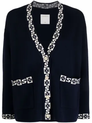 SANDRO logo-trim Cardigan - Farfetch