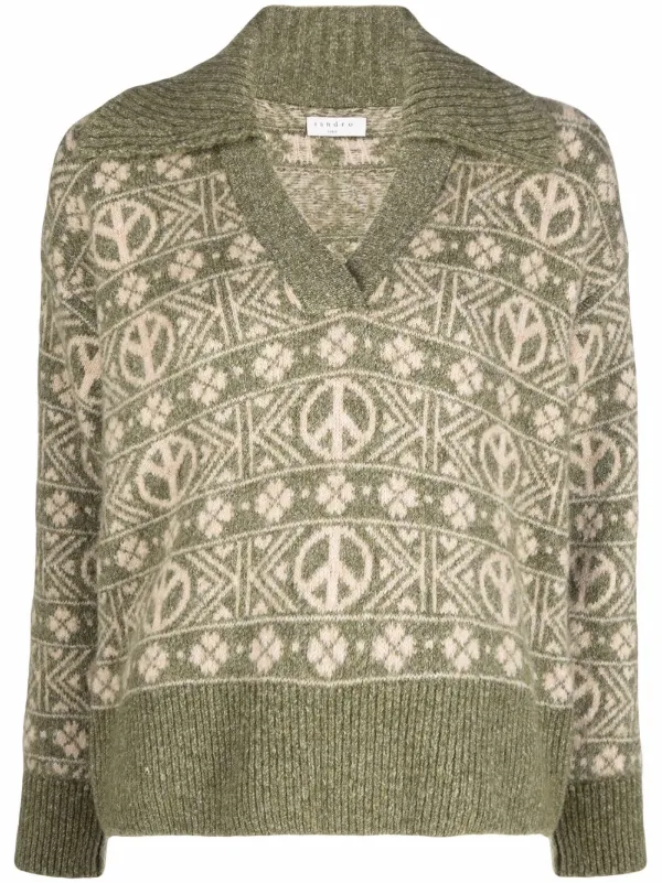 sandro green sweater