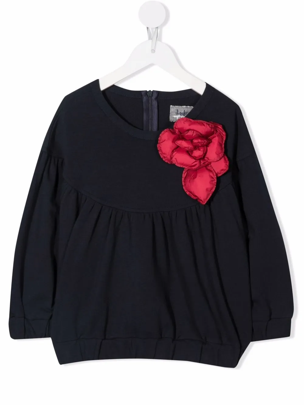 

Il Gufo flower-applique jumper - Blue