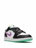 Jordan Kids Air Jordan 1 Low ""Black / Violet Shock / Green Glow"" sneakers - White